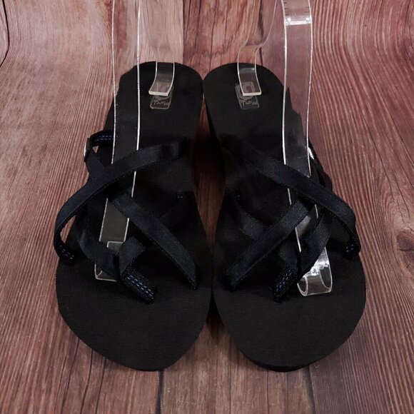 Teva Womens Sz 10 Black Mush Mandalyn Wedge Ola 2 Sandals Slip On Slides 1000099 - Picture 4 of 14
